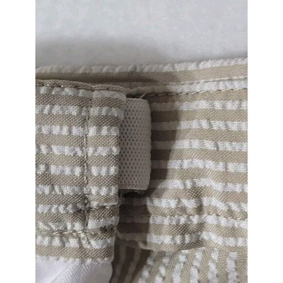 Haggar Seersucker Khaki Stripe Shorts MENS 44 Expandable Waist EUC - Picture 7 of 8